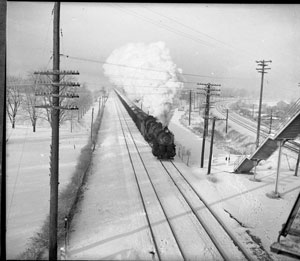 Train pulling into station - January 15, 1939
